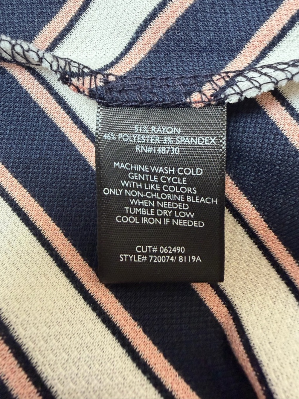 NWT Eci Striped V‑Neck Bell‑Sleeve Dress,‎ Size L, MSRP $98 - Picture 6 of 7